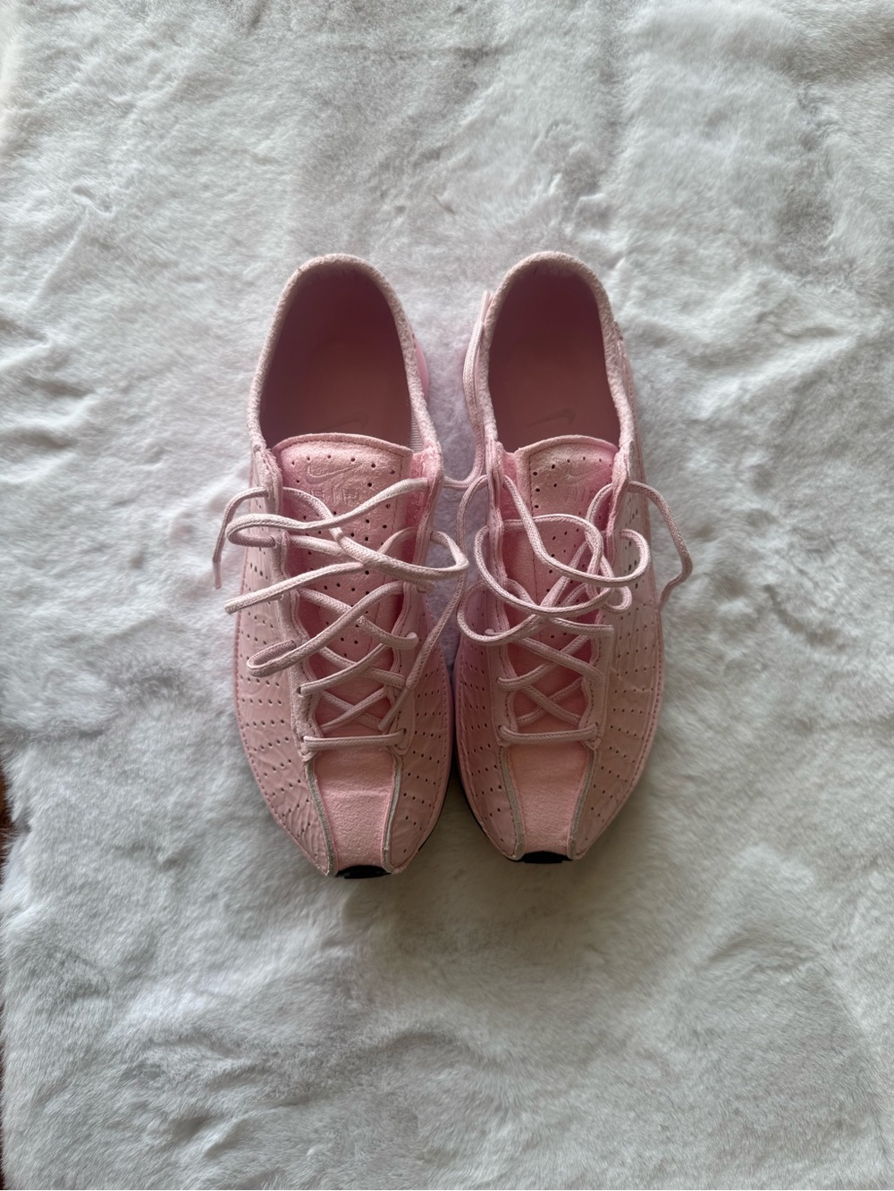 Nike Women's Light Pink Suede Lace-Up Sneakers
